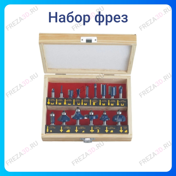 СТФ-8324 Набор фрез по дереву из 15(B) предметов Standard Strong