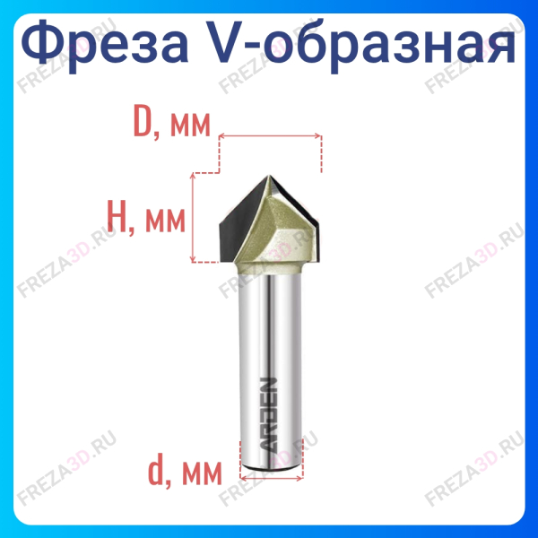 Фреза пазовая с углом90гр. D=19.5x15.9x56  S=12