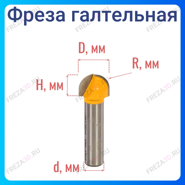 Фреза галтельная 12,7х9,5х8 R6,35 ЭНКОР